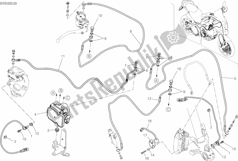 Todas las partes para Sistema De Frenos Abs de Ducati Multistrada 1200 Enduro Touring 2017